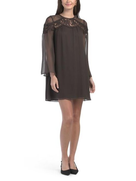 Rebecca Taylor Dresses & Skirts - REBECCA TAYLOR Silk Chiffon Long Sleeve Mini Dress